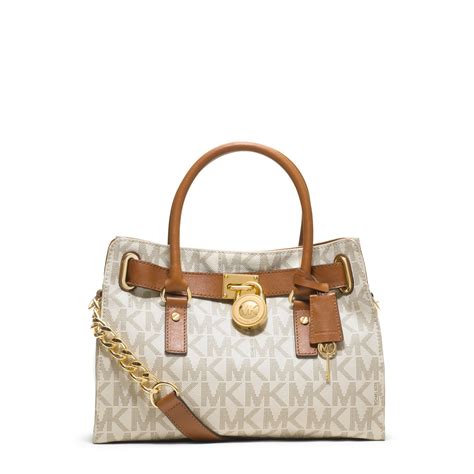 womenbagsmall.com michael kors hamilton vanilla white|Hamilton Small Logo Satchel .